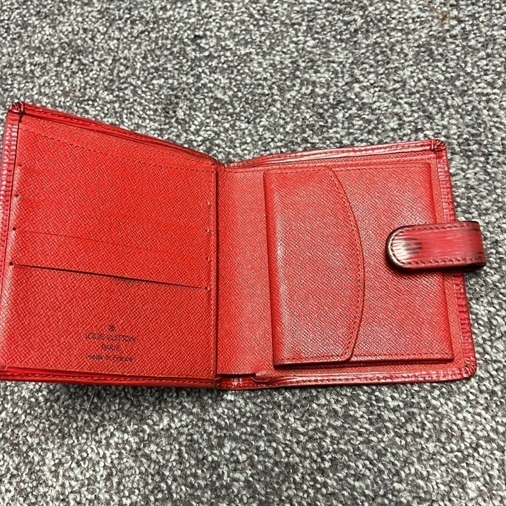 Louis Vuitton Womens Epi Leather Snap Front Card Holder Red Small Wallet - Picture 3 of 7